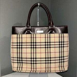 Burberry Nova Check Top Handle Tote Bag